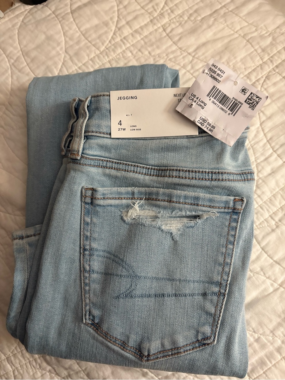 American Eagle Outfitters Light Blue Distressed Jeggings